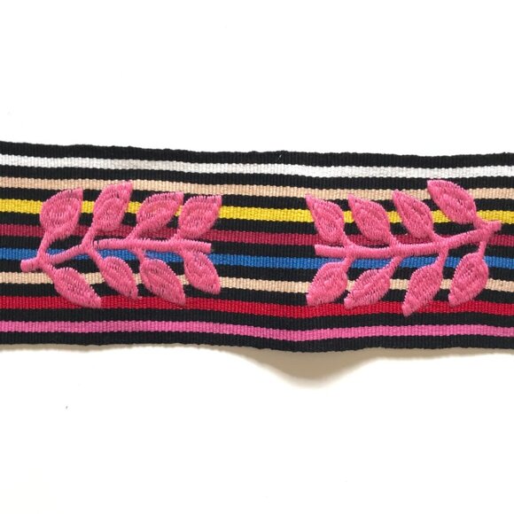 Carolina K Embroidered Wide Belt Womens Small Medium Large Stripes Tassels Waist main image 12